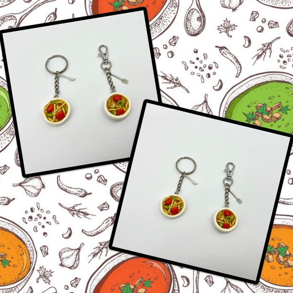 Soup Keychain or Bag Clip – Matzah Ball Soup or Chicken Noodle Soup – Mini Food - Picture 7 of 7